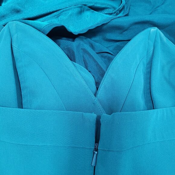 Lovers + Friends Green Strapless Asymmetric Slit Stretch Midi Dress USA Medium M - Picture 6 of 15